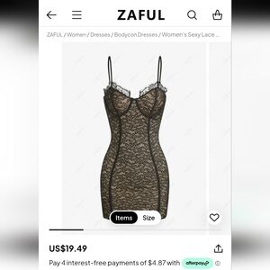 Sexy Lace Underwire Spaghetti Strap Cami Mini Black Dress